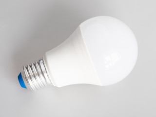 household LED bulb light on gray
