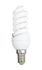 compact fluorescent light bulb cut out on white