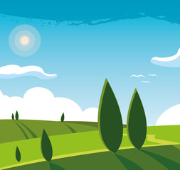 landscape nature scene icon