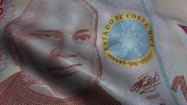 Waved Costa Rica Colon Banknote Money