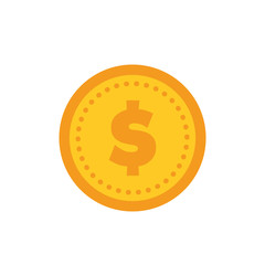 Coin vector icon, yellow gold money symbol. Flat vector illustration.