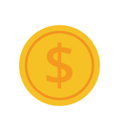 Coin vector icon, yellow gold money symbol. Flat vector illustration.