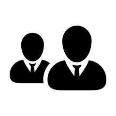 Business people icon vector male group of persons symbol avatar for business management team in flat color glyph pictogram illustration