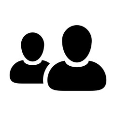 Network icon vector male group of persons symbol avatar for business management team in flat color glyph pictogram illustration