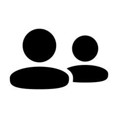 Client icon vector male group of persons symbol avatar for business in flat color glyph pictogram illustration