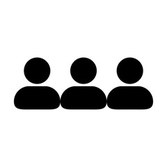 Hr icon vector male group of persons symbol avatar for business management team in flat color glyph pictogram illustration