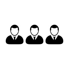 Business people icon vector male group of persons symbol avatar for business management team in flat color glyph pictogram illustration