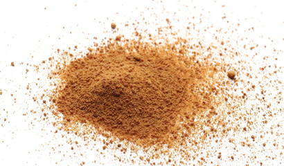 Coconut palm sugar isolated on white 