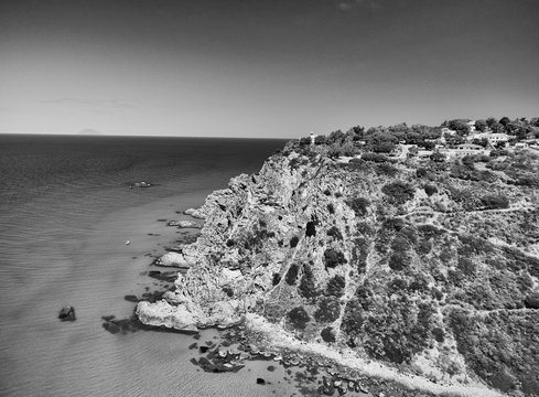 Beautiful aerial coastline in summer season, Calabria - Italy