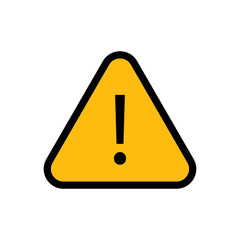 Alert sign vector icon, warning and exclamation symbol. Triangle with rounded borders and exclamation mark.