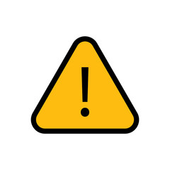 Alert sign vector icon, warning and exclamation symbol. Triangle with rounded borders and exclamation mark.