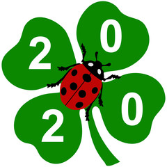 Kleeblatt Glück Symbol Marienkäfer Silvester