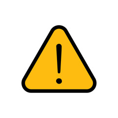 Alert sign vector icon, warning and exclamation symbol. Triangle with rounded borders and exclamation mark.