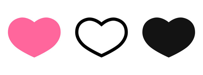 Set heart icons, graphic design template, Valentines Day symbols, vector illustration