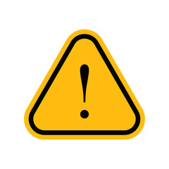 Alert sign vector icon, warning and exclamation symbol. Triangle with rounded borders and exclamation mark.