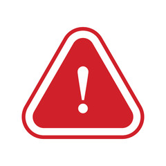Alert sign vector icon, warning and exclamation symbol. Triangle with rounded borders and exclamation mark.