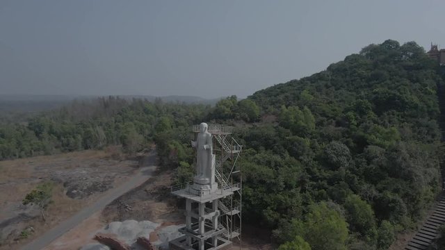Pajaka kshetra pilgrimage place near Udupi, India, 4k aerial ungraded/flat