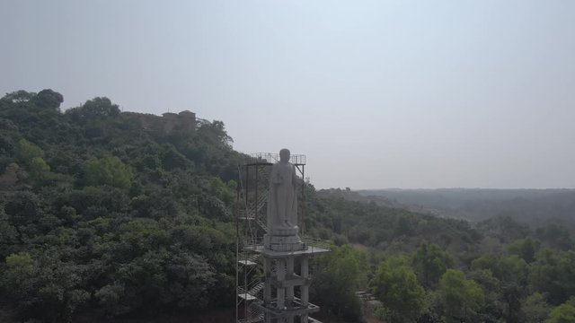 Pajaka kshetra pilgrimage place near Udupi, India, 4k aerial ungraded/flat