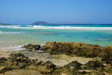 Beach Corralejo on Fuerteventura, Canary Islands.