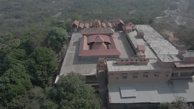 Pajaka kshetra pilgrimage place near Udupi, India, 4k aerial ungraded/flat