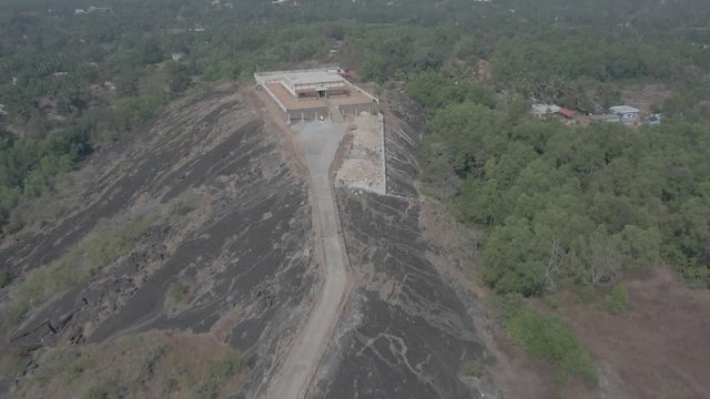 Pajaka kshetra pilgrimage place near Udupi, India, 4k aerial ungraded/flat