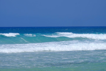 Wave of in blue ocean.