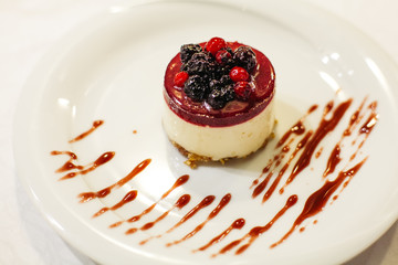 Delicious dessert in a restaurant