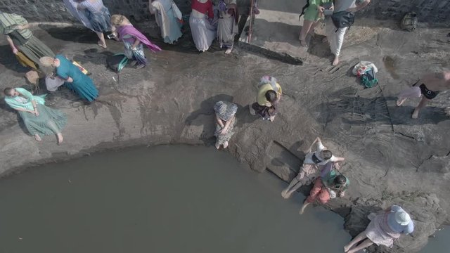 Pajaka kshetra pilgrimage place near Udupi, India, 4k aerial ungraded/flat