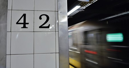 New York City 42nd Street Subway MTA  Train City Commute