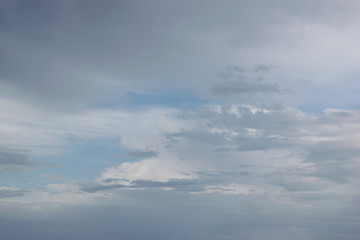 Fototapeta na wymiar dramatic blue sky with white and gray clouds