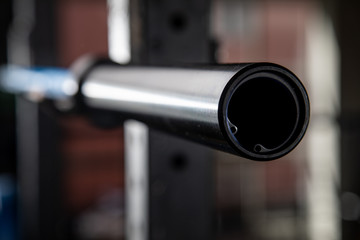 Metal empty barbell  isolated 