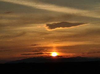 sunset sky sun clouds nature orange light evening coulor sunlight