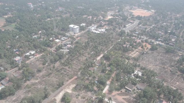 Varkala beach in Kerala, India, 4k aerial ungraded/flat