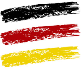 Deutschland Flagge Symbol Pinselstriche schwarz rot gold