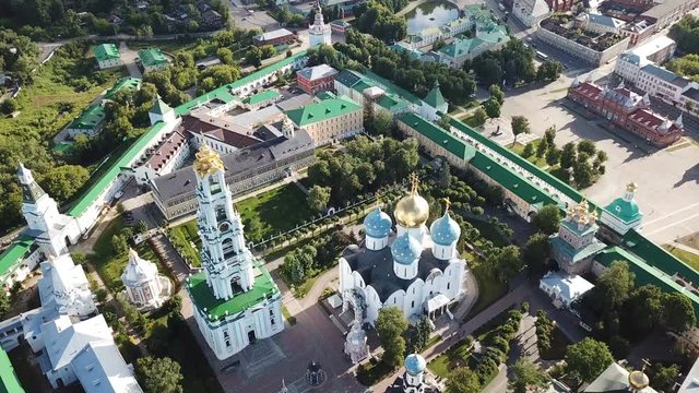 View from drones of churches in  Trinity Lavra of St. Sergius Monastery, Sergiyev Posad