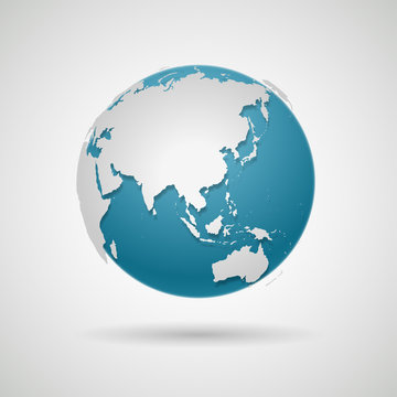 Globe Icon - Round World Map Vector