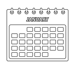 January Calendar line Icon. Editable vector EPS