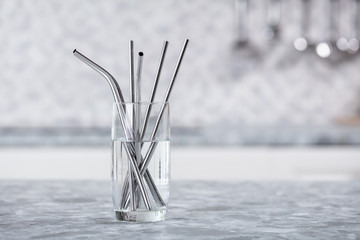 Straws In Glass Of Water