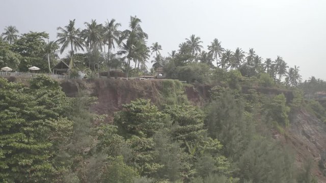 Varkala beach in Kerala, India, 4k aerial ungraded/flat