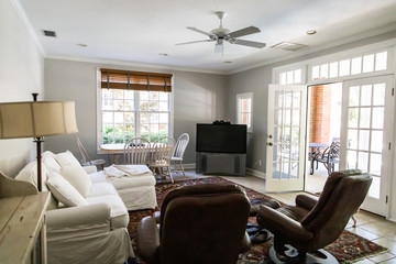 Small living room inside a pool house