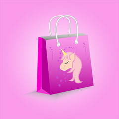 Vector drawing with shopping bag.
