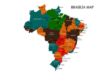 Brazil map vector illustration