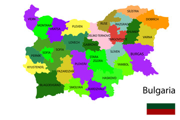 Bulgaria map vector illustration