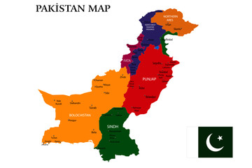 Pakistan map vector illustration