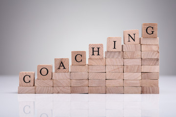 Coaching Word On Wooden Blocks