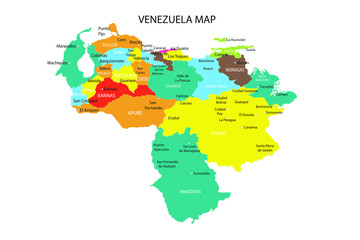 Venezuela State map vector illustration