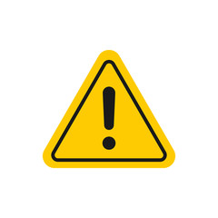 Caution sign. Hazard warning attention sign with exclamation mark. Danger triangle symbol for mobile and web concept