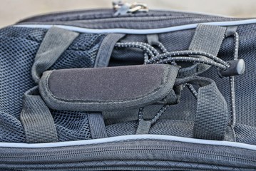 gray fabric texture from bag with handle 