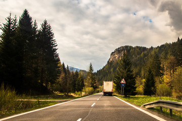Mountain road in a Tatry mountain in Slovakia in may
