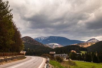 Mountain road in a Tatry mountain in Slovakia in may